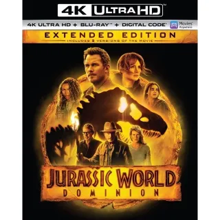 Jurassic World Dominion 4K UHD MA includes extended cut