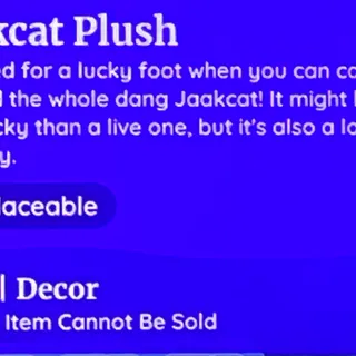 jaakcat plush Palia - good for computer - PS5 - xbox - crossplay 