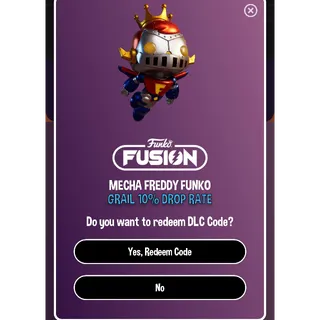 Grail 10% Drop Rate Code - Mecha Freddy Funko  for Funko fusion game. 