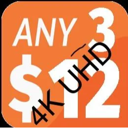 pick 3 movies for $12 All are 4K UHD most are Fandango - few MA