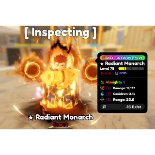 Radiant Monarch Almighty 1 Perfect Stats