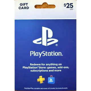 $25.00 USD PlayStation Store