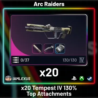 20x Tempest IV With Silencer III + Horizontal Grip + Extended Medium Mag III - Arc Raiders