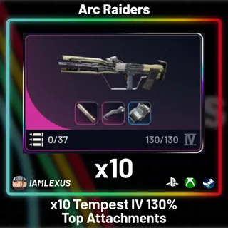 10x Tempest IV With Silencer III + Horizontal Grip + Extended Medium Mag III - Arc Raiders