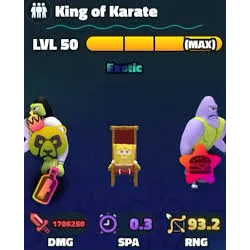 KING OF KARATE LVL 50 NC/PP RANDOM SERIAL # - SPONGEBOB TOWER DEFENSE
