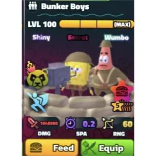 BUNKER BOYS SW/NC/PP 5 STARS RANDOM SERIAL # - SPONGEBOB TOWER DEFENSE