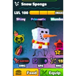 MAXED SNIOW SPONGE RANDOM SERIAL # (SPONGEBOB TOWER DEFENSE)