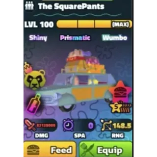 MAXED SQUAREPANTS SW/NC/PP 5 STARS RANDOM SERIAL # (SPONGEBOB TOWER DEFENSE)