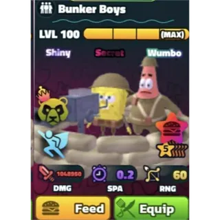 BUNKER BOYS SW/NC/PP 5 STARS RANDOM SERIAL # - SPONGEBOB TOWER DEFENSE