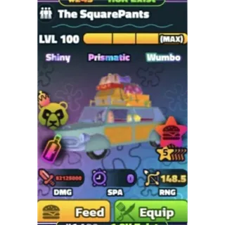 MAXED SQUARE PANTS RANDOM SERIAL # (SPONGEBOB TOWER DEFENSE)