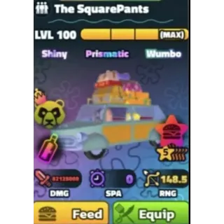 MAXED SQUAREPANTS SW/NC/PP 5 STARS RANDOM SERIAL # (SPONGEBOB TOWER DEFENSE)