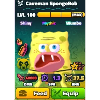 CAVEMAN SPONGEBOB SW/NC 5 STARS - SPONGEBOB TOWER DEFENSE