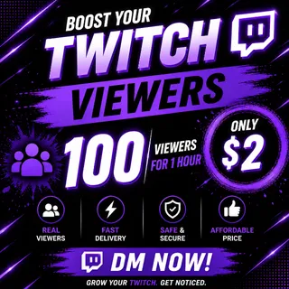 100 Twitch Viewers For 1 Hour