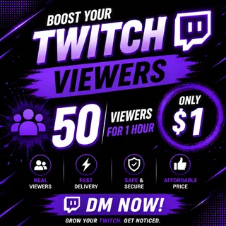 50 Twitch Viewers For 1 Hour