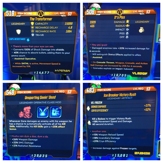 Other Chain Zane Build moxsy Borderlands 3 Game Items Gameflip