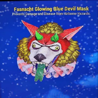 Glowing Blue Devil Mask