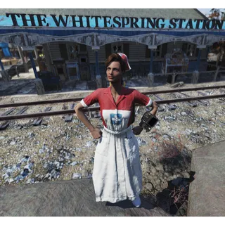 ( PS4 / PS5 ) Red Asylum Worker Uniform And Hat Red