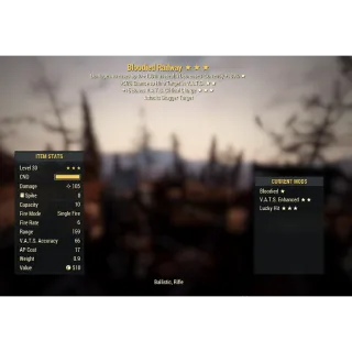 Bloodied Invisible Railway Rifle (B,50%,+15)