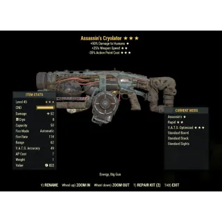 Assassin's Cryolator (Assassins, 25% Weapon Speed, 35% Action Point Cost)