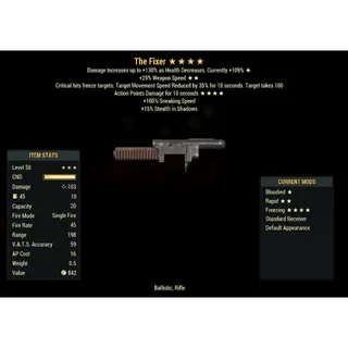 ( PC ) Injected Effect | Missing Parts | LVL 50 | The Fixer | ★ Bloodied ★★ Rapid ★★★★ Freezing | Freeze Fixer |