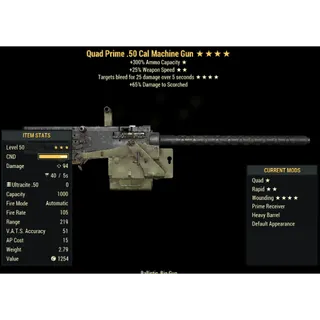 ( PC ) Injected Effect | LVL 50 | .50 Cal | ★ Quad ★★ Rapid ★★★★ Wounding | Bleed .50 Cal |