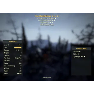 Two Shot Invisible Railway Rifle (TS, 50%, 90%)