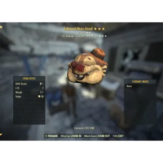 Tatterded Mole Head (+2 Luck/ Sent)