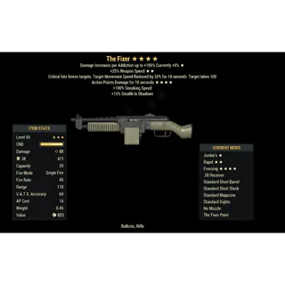 ( PC ) Injected Effect | LVL 50 | The Fixer | ★ Junkies ★★ Rapid ★★★★ Freezing | Freezing Fixer Freeze Fixer |