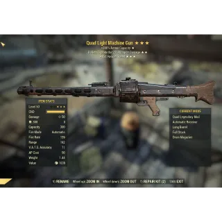 Quad Light Machine Gun Q,E,15%