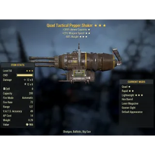 Quad Pepper Shaker (Quad,25% Weapon Speed, 90% Reduced Weight)
