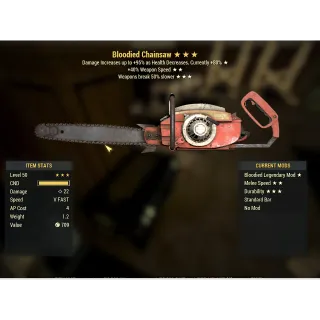 Bloodied Chainsaw B,40% WS, 50% BS