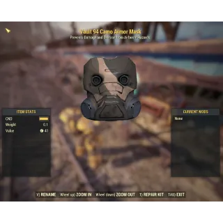 PC ONLY; Vault 94 Camo Armor Mask ● 