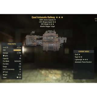 Quad Invisible Railway Rifle 25%,90%