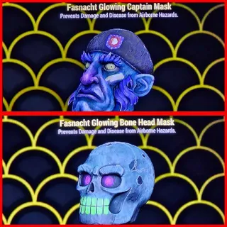Glowing Captain & Bone Head Masks Set