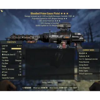 Bloodied Gauss Pistol (B,E,35)