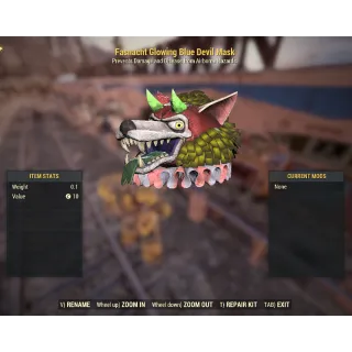 Fasnacht Glowing Blue Devil Mask