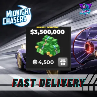 Midnight Chasers - Highway Racing: 3,500,000 cash