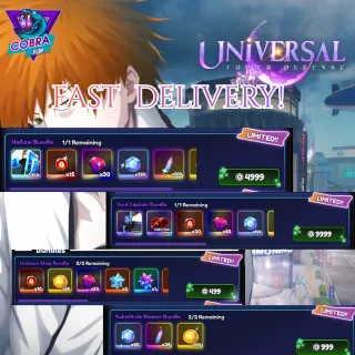 Universal Tower Defense: Soul Captain Bundle + Hollow Bundle + Urohoro Shop Bundle + Substitute Reaper Bundle