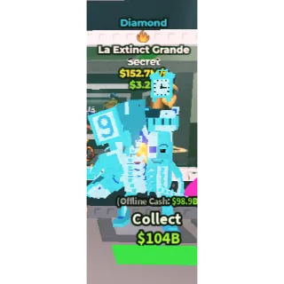 Steal a brainrot La Extinct Grande DIAMOND FIRE 152M/S