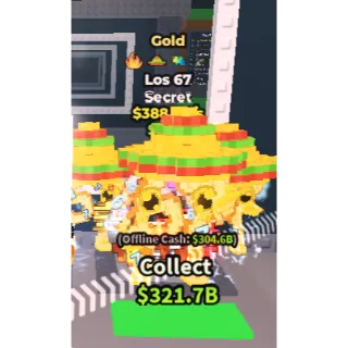 Steal a brainrot Los 67 GOLD 4 MUTS 388M/S