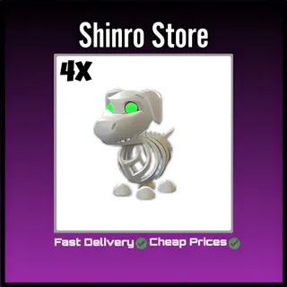Halloween White Skeleton Dog 4x