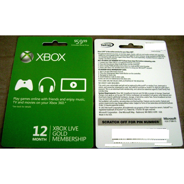 Xbox live membership gift hot sale card