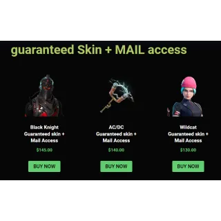 Black Knight Guaranteed skin +Mail Access AC/DC , wildcat 