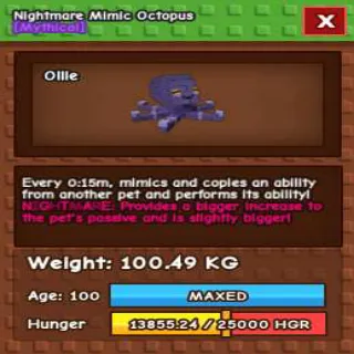 Collosal Nightmare Mimic Octopus(100.49kg Age 100)