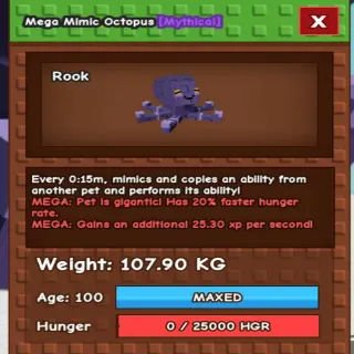 Collosal Mega Mimic Octopus(107.90kg Age 100)