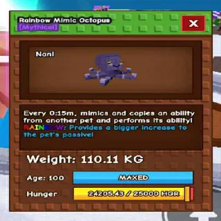 Collosal Rainbow Mimic Octopus(110.11kg Max)