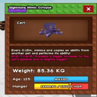 TITANIC NIGHTMARE MIMIC OCTOPUS(85.36KG AGE 125)