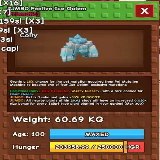 Huge jumbo Festive Ice Golem