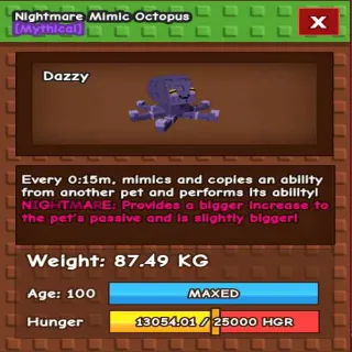 TITANIC NIGHTMARE MIMIC OCTOPUS(87.49KG MAX AGE 100)