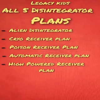 All 5 Disintegrator Plans